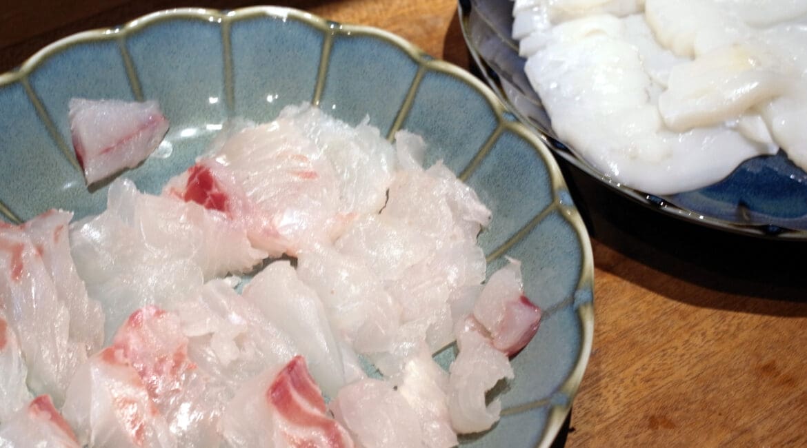 鯛とコウイカのお刺身