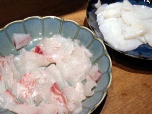 鯛とコウイカのお刺身